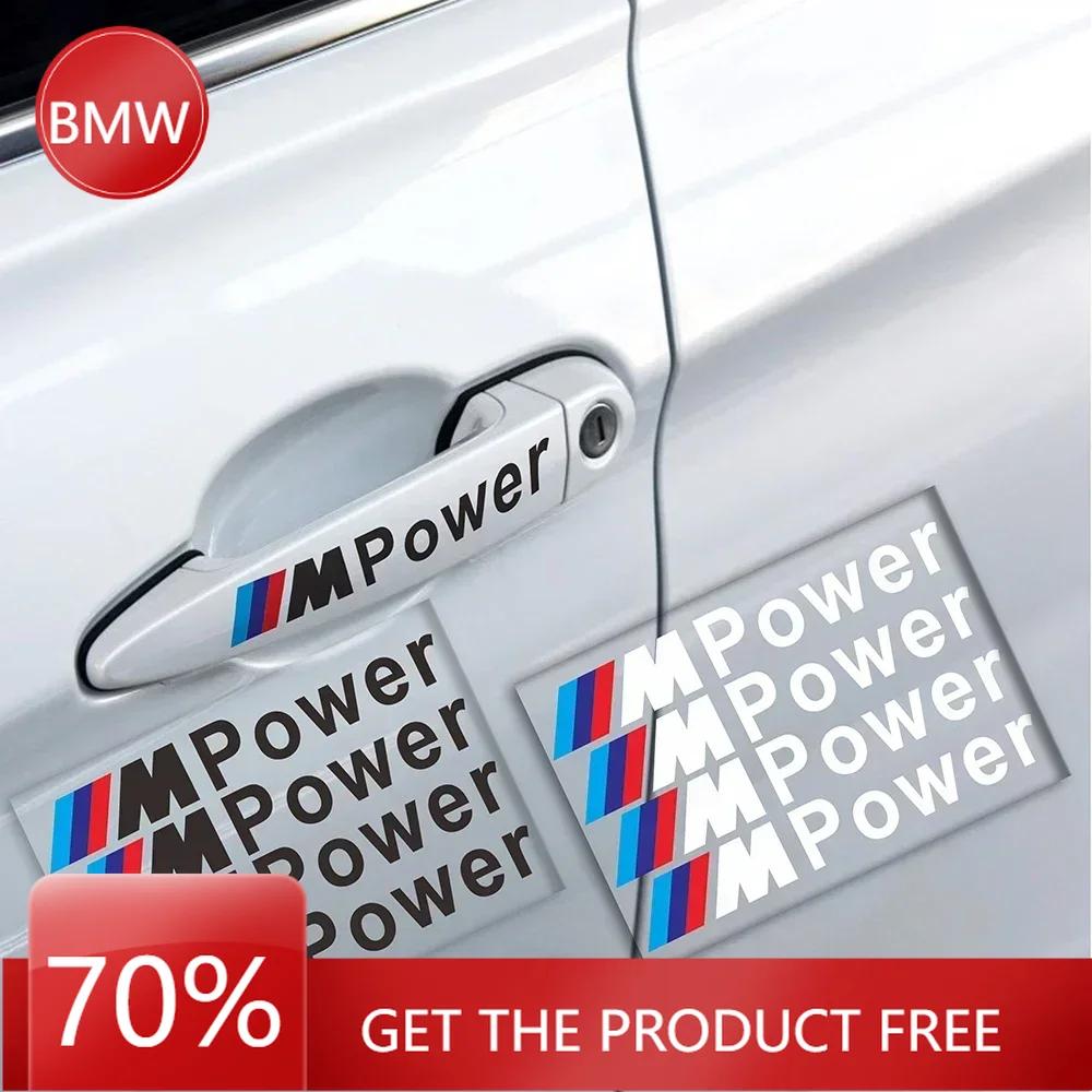 B4 A5 For BMW M 4PCS M Power Car badge decal Car Door Handle Sticker For bmw M Sticker X1 X3 X4 X5 X6 X7 e46 e90 f20 e60 e39 f10