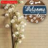 2D Flat 20*20cm 1pc Welcome Hope You Like Dogs Wooden Kennel Hanging Sign, , Dog Footprints&bones Patterns Gift for Friends Who Like Dogs, Applicable