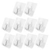 10 Packs Reusable Adhesive Hooks,Transparent Heavy Duty Wall Hooks With No Scratch, Waterproof And Oilproof For Bathroom, Bedroo