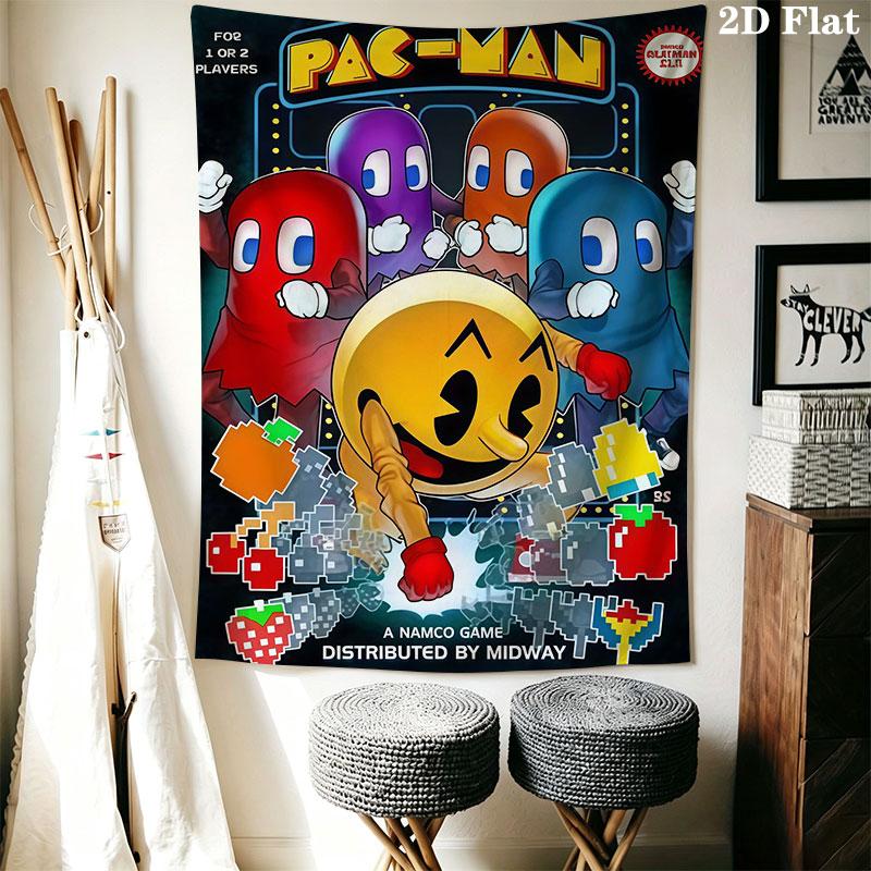 Pac-Man B Wall Hanging Printed Fabric Blanket Decorative Tapestries for Bedroom Living Room Home Decor