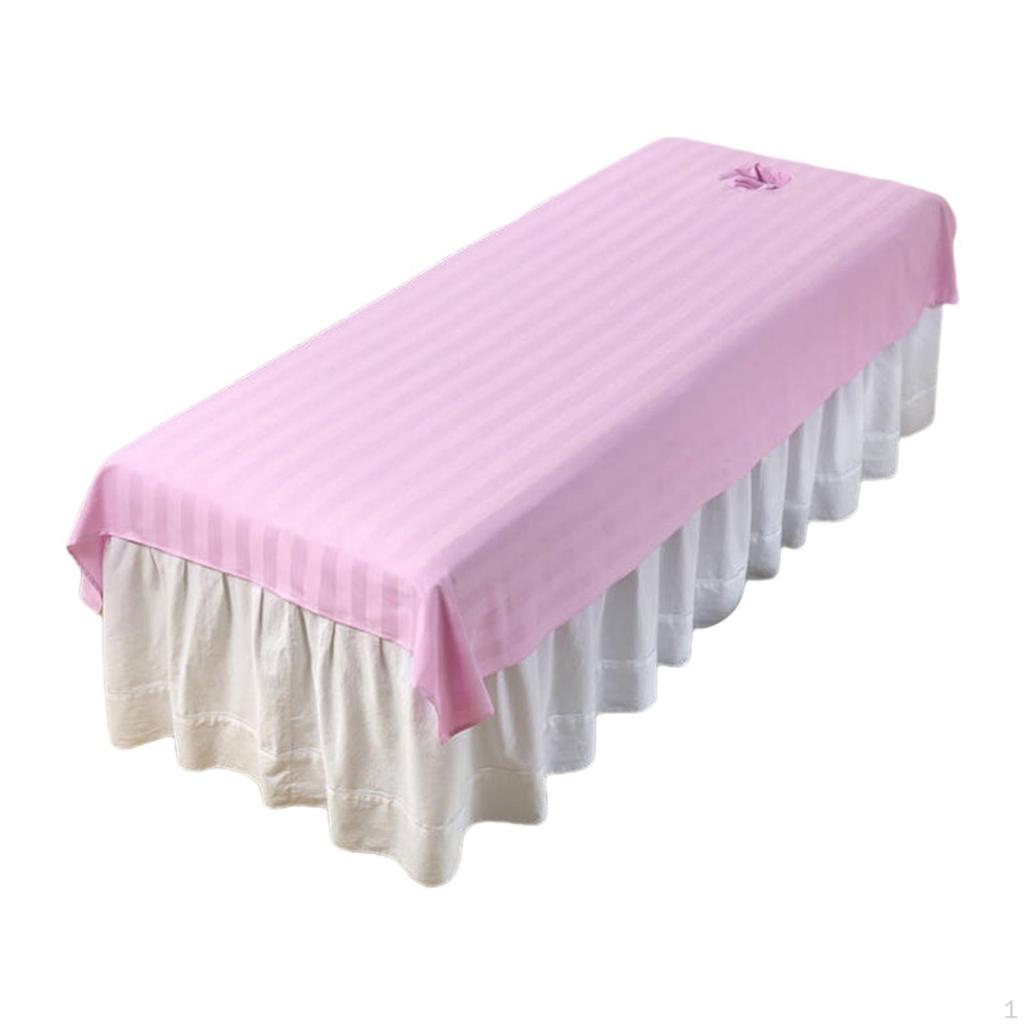 Beauty Bed Cover with Face Hole, Washable Protector for Massage Table In Indoor Settings