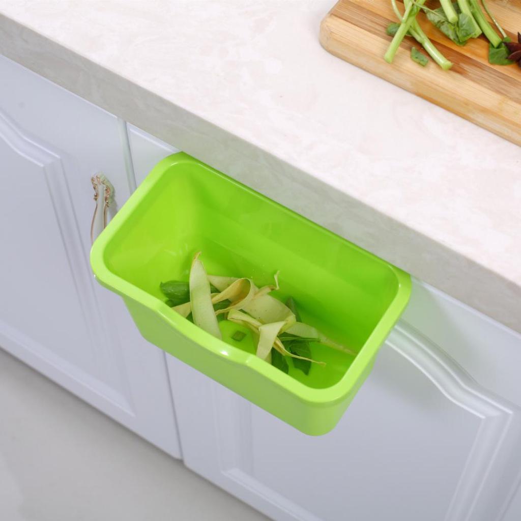 Пластиковая корзина на двери кухонного шкафа, подвесной мусорный бак, мусорное ведро, миска для мусора, коробка