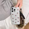 Glitter Cherry Transparent Mobile Phone Case for Apple 17 Promax Silver Beads Simple for IPhone 15 Female Model Small and Fresh