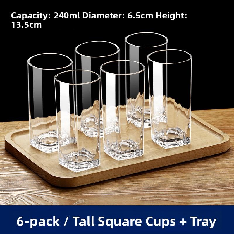 High Temperature Resistant Glass Cup Set for Home Use Guest Drinking Tea Juice Beer White Wine Cup New Model Transparent roun...