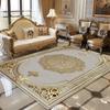 European Luxury Living Room Carpet Gold Decor Home Large Area Rugs 200x300 Bedroom Bedside Soft Fluffy Floor Mat Customizable