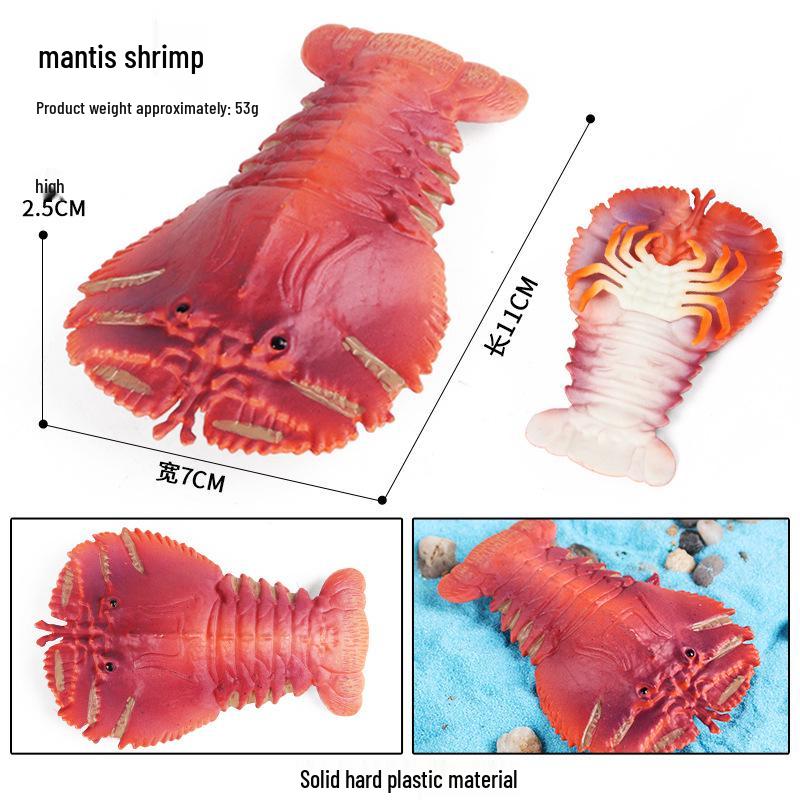 Фигурки-модели морских животных: Акула, Дельфин, Молотоголовая акула, Краб, Кальмар, Морская звезда для образования детей