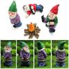 Set Of 4pcs Miniature Naughty Gnome Statues For Whimsical Garden Decor And Fun