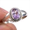 Natural Pink Amethyst Gemstone 925 Solid Sterling Silver Jewelry Ring S.7 Q3k47