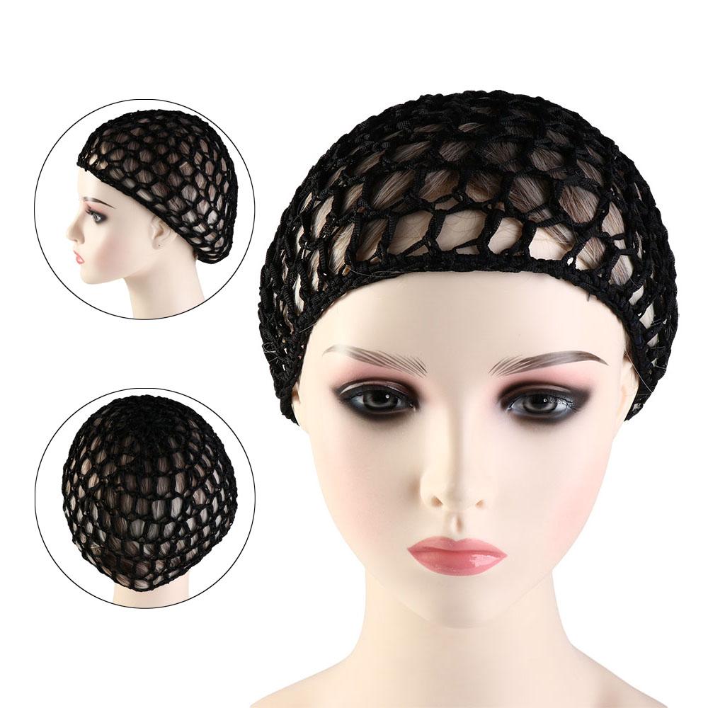 Спящая вязаная крючком сетка для волос снуд ночная повязка тюрбан черные шапочки для парика сетка для волос