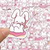 50PCS Kawaii Pink Rabbit Stickers Nostalgia Cute Creative Photocard Home Decoration Wall Sealing Gift Creative Cartoon Sticker