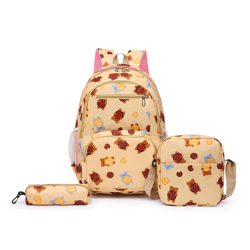 Женский комплект из трех рюкзаков для учеников младших классов, школьный ранец с сумкой через плечо, сумка для ручек