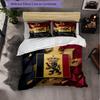 Belgium Football Pattern 3 Pieces Bedding Set Soft Microfiber Duvet Cover with Pillow Cases for Bedroom