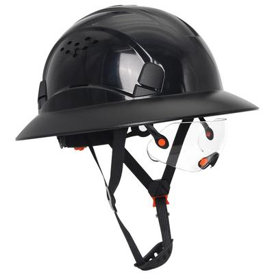 CE каска с полными полями и встроенными очками для инженера-строителя, защитный шлем, подвеска, 6-точечные спасательные альпинистские шлемы