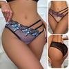 Cheap Butterfly Women Knitting Slim Fit Seductive Pants Thin Intimate Flower Embroidery Underwear for Honeymoon