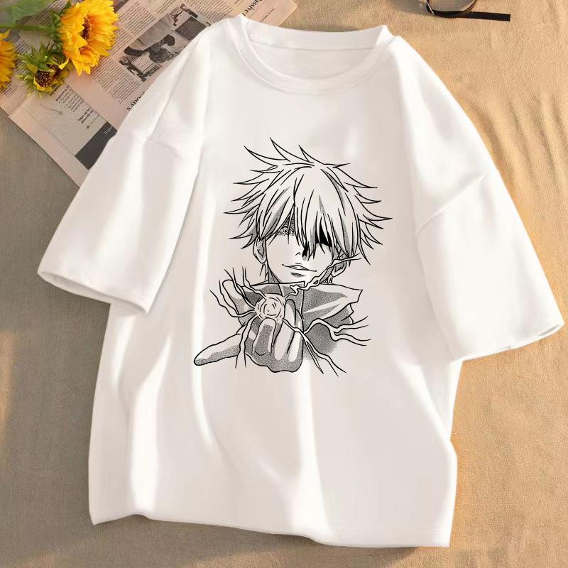 Аниме Футболка Jujutsu Kaisen Унисекс Графическая Футболка Летняя Короткий Рукав Повседневный Мультяшный Топ Годжо Сатору Итадори Юдзи Топы