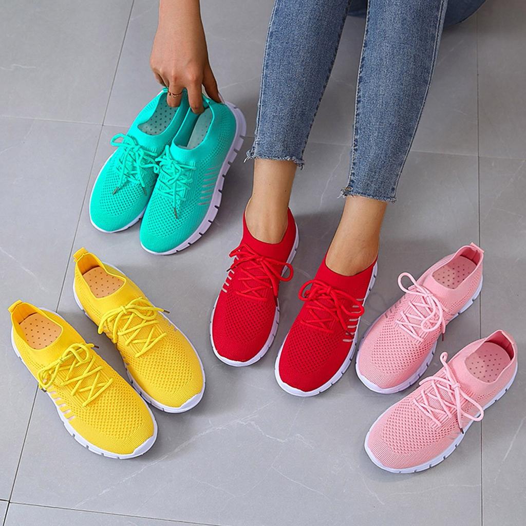 Fashion Women Mesh Casual Lace Up Sport Shoes Runing Breathable Shoes Sneakers Female