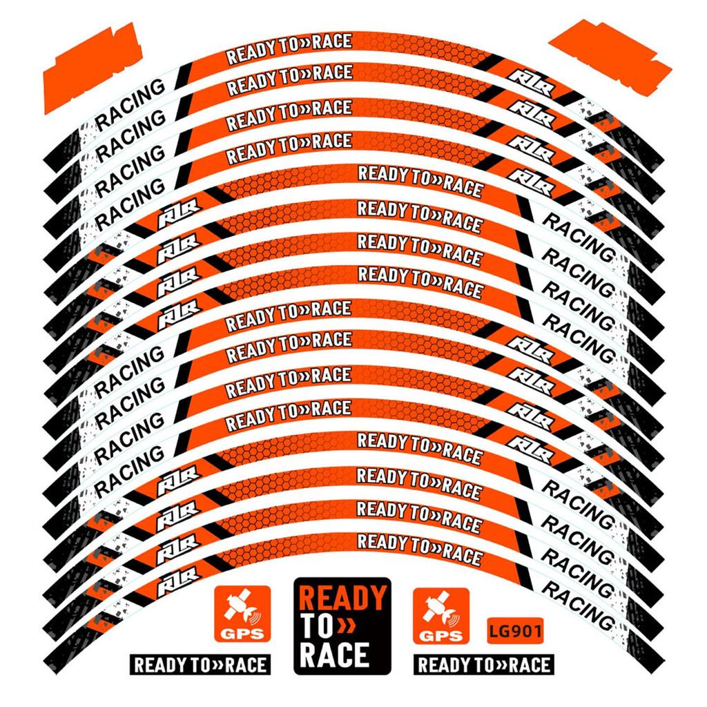 Светоотражающие наклейки на колеса мотоцикла, полоски на ободе, наклейки, аксессуары для ступиц 17 дюймов для мотоцикла, готовые к R