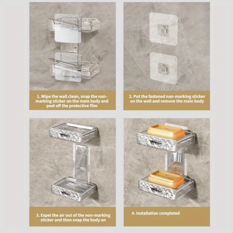 Мыльница без отверстий, настенная бытовая высококачественная настенная полка для мыла для ванной комнаты, двойная мыльница