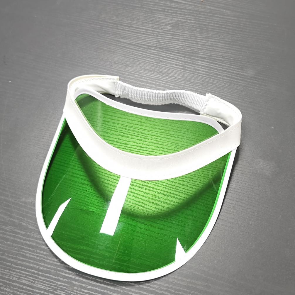 Man and Woman Unisex Custom Green Visors Retro Candy Pvc Sun Visor Cap Colored Plastic Visor Hat