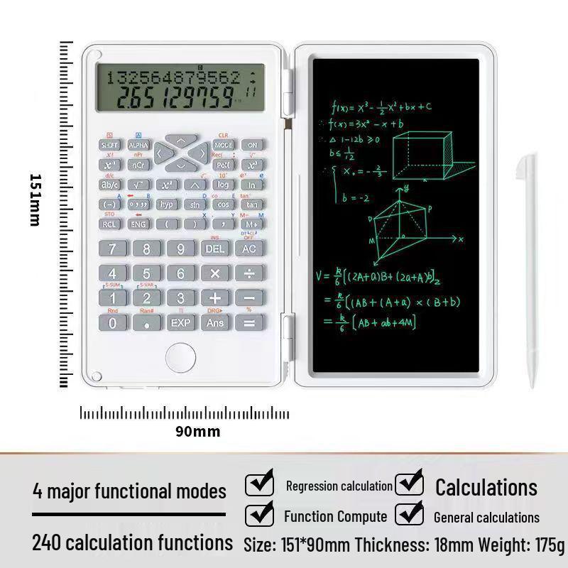 Scientific Calculator with Handwriting Pad for Advanced Studies and Exams