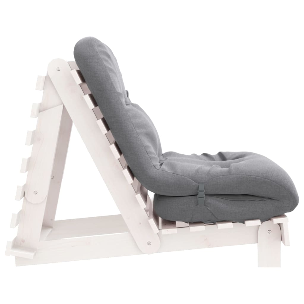 Vidaxl Sofa Rozkładana Typu Futon, Z Materacem, Biała, 70X206X11 Cm