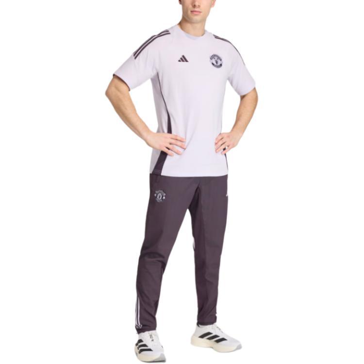 adidas Мужская футболка Manchester United Tiro 25 в полоску с круглым вырезом, модель KA8925