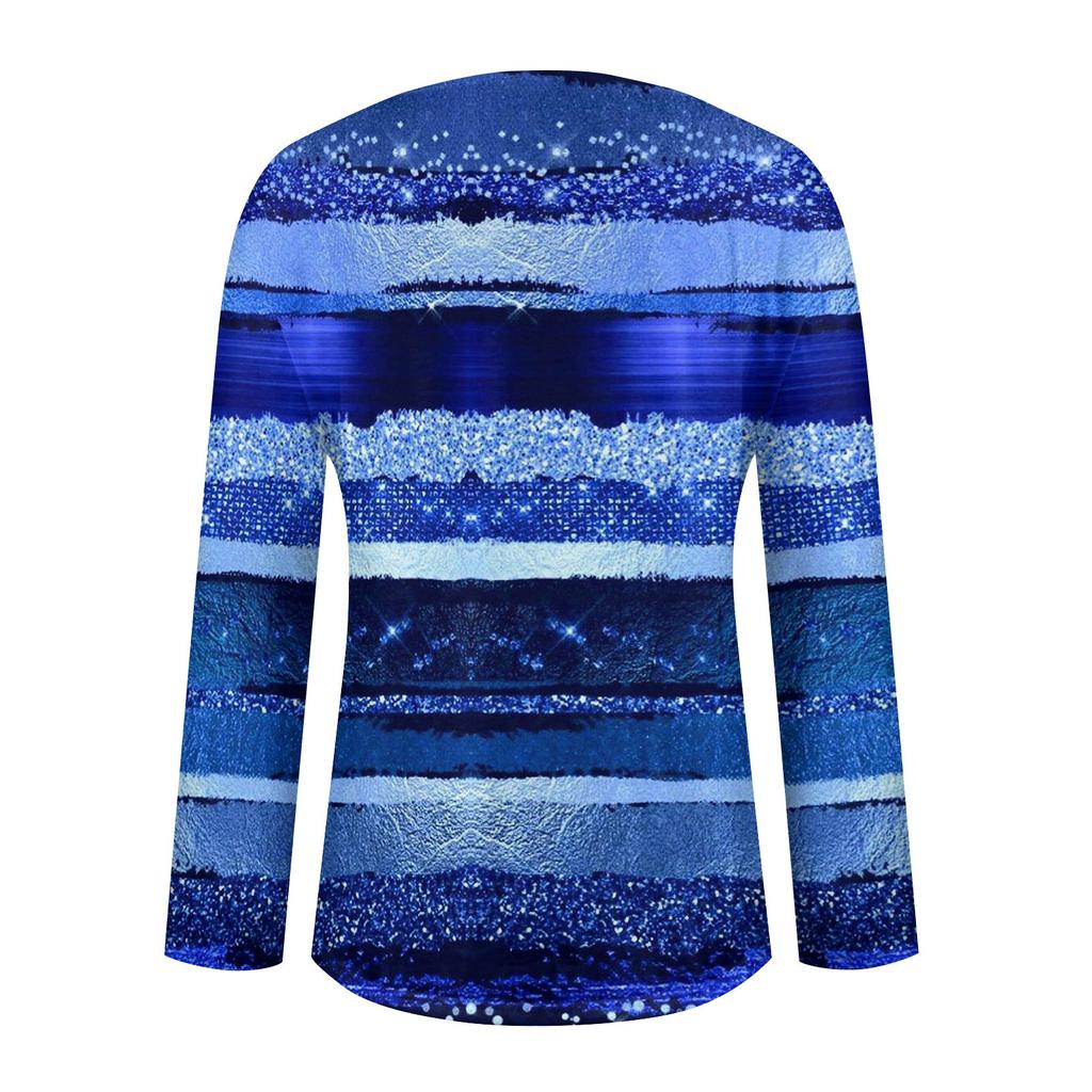 Women's Long Sleeved Retro Floral Print V-neck Top T-shirt