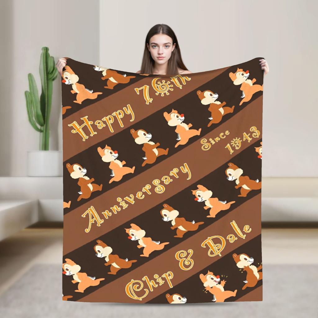 Chip 'n' Dale And Friends Wool Blankets Cartoon Customized Throw Blanket for Home 200x150cm Plush Thin Quilt
