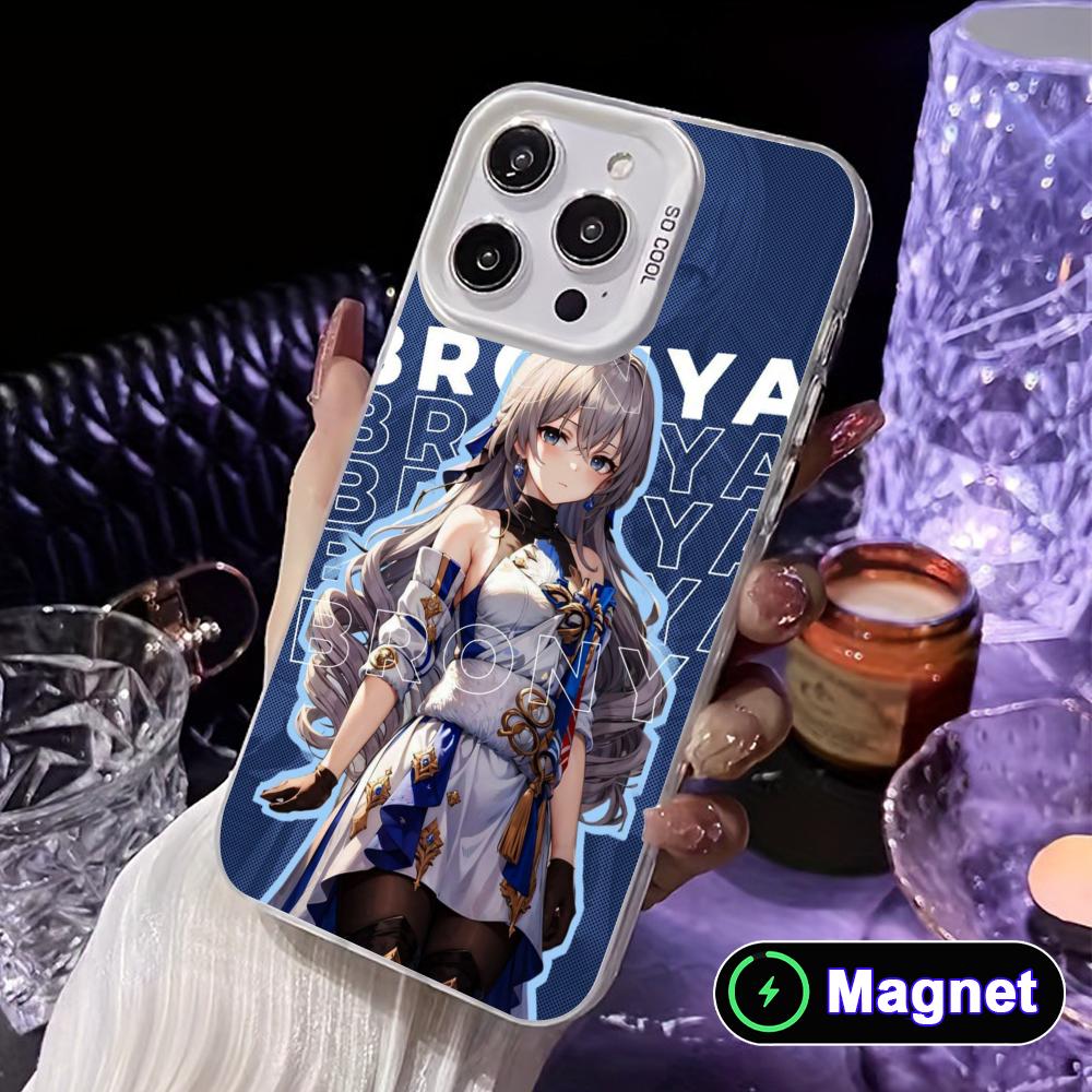 HSR Bronya White Translucent MagSafe Mobile Phone Case for iPhone 17 16 15 14 13 12 11 X XR XS Air Pro Max Plus Cover