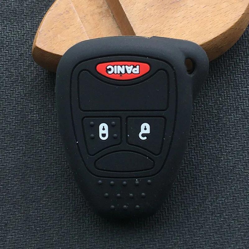 Силиконовый чехол-брелок для ключа автомобиля Chrysler 300 Dodge Caliber Jeep Patriot Pacifica Liberty 2+1 3 кнопки