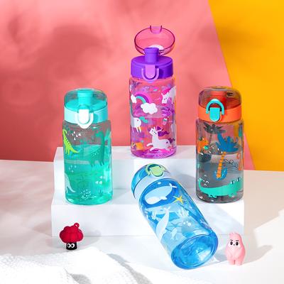 18,6 унций милый мультфильм герметичная бутылка для воды прозрачная спортивная чашка для воды с веревкой для путешествий на открытом воздухе прочная детская питьевая бутылка