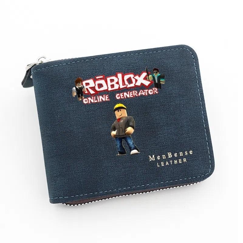 Идеальный Мужской Кожаный Кошелек MenBense Roblox с Мультяшным Принтом, Короткой Молнией, Держателем для Карт, Портативным Кошельком для Монет для Детей, Подростков, для Повседневного Использования, в Школу, в Поездку