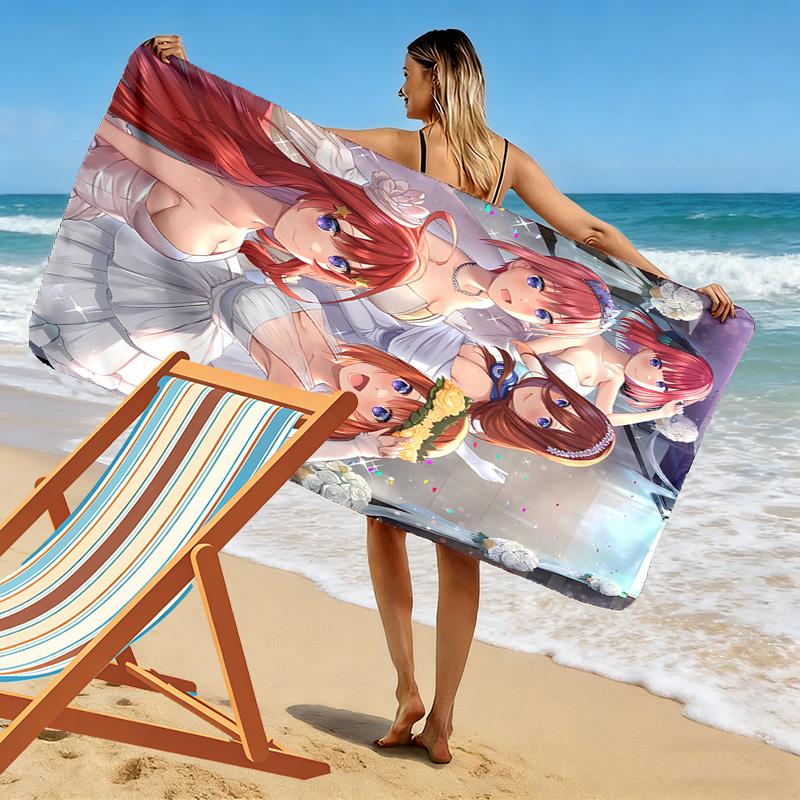 The Quintessential Quintuplets 2D Flat Print Beach Towel, Large Soft Quick Dry Towel for Beach Camping SwimmingDSTJ0925244