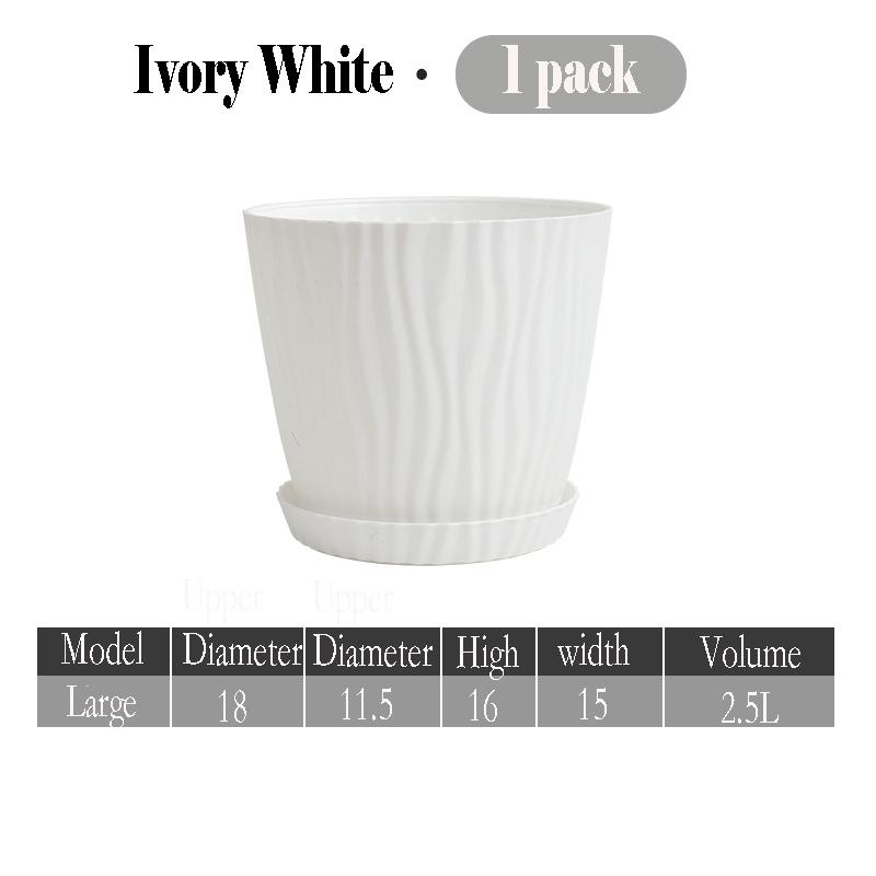 Простой утолщенный гофрированный горшок большой с высокой талией, горшок для растений с водяной рябью, многоцветный пластиковый горшок для мясистых зеленых растений и цветов