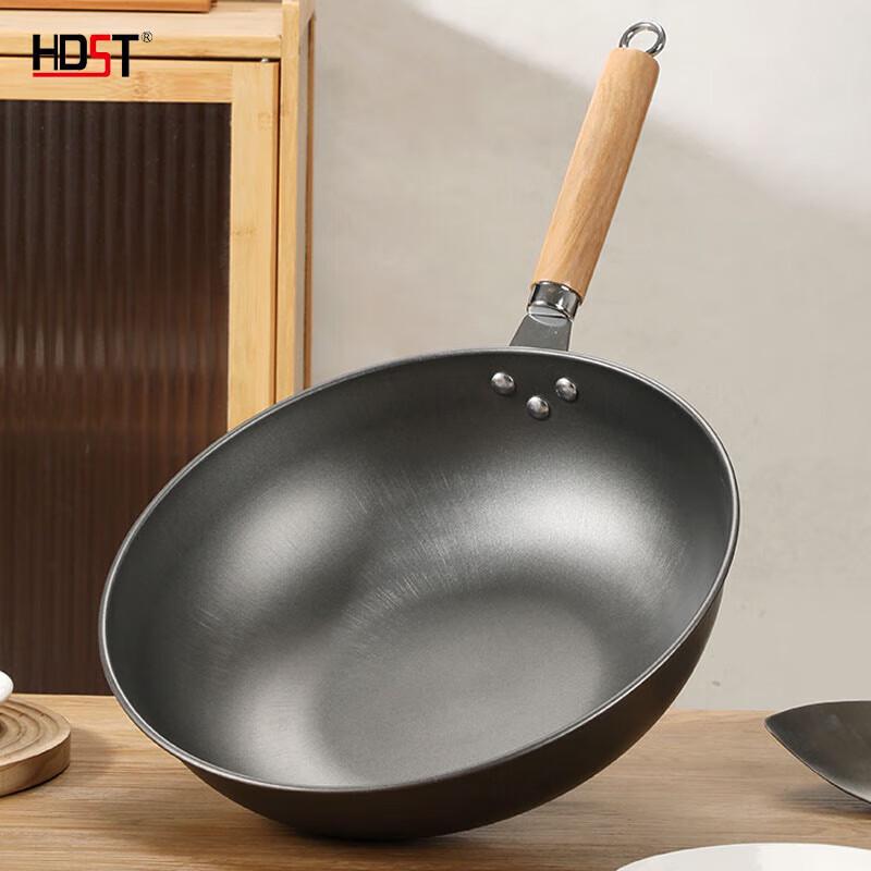 HDST Традиционный плоский refined iron wok