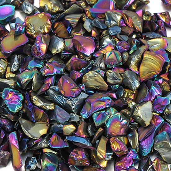 1 Bag Crushed Stone Filler Coloured Glaze Mini Chips Decorative Rocks for Home Decoration