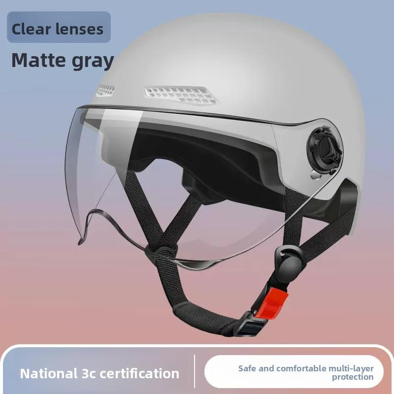 Electric Car Helmet Men and Women Summer Sun Protection Helmet Lightweight Half Helmet Battery Car Sunshade