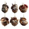 Forest Animal Acorn Ornaments Cozy Woodland Christmas Ornaments 2D Rustic Holiday Decorations for Tree Wreath Nature-Inspired Gifts
