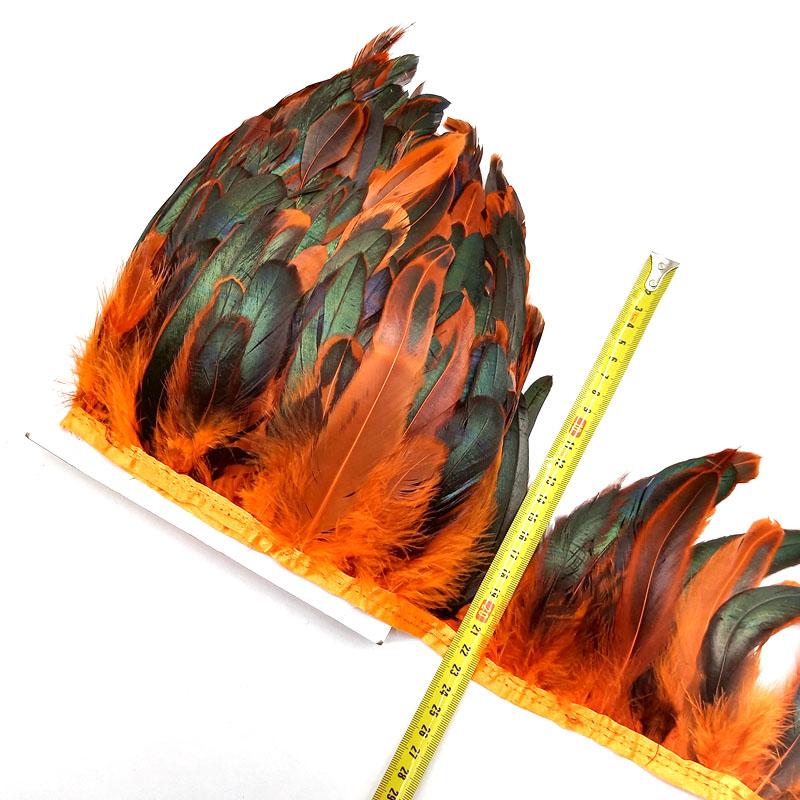 5-10Meter Natural Chicken Rooster Tail Feather Trims Fringe Plume for Needlework Sewing Accessories Decoration 13-18cm