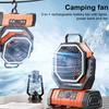 Camping Fan Rechargeable 20000mAh Battery Operated Portable Fan with LED Light Remote Control Power Bank Function 4-speed 270-degree Rotation Desk