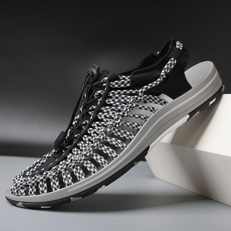 New Fashion Women's Sandals Big Size 46 Woven Summer Man Sports Sandals Unisex Non-slip Outdoor Flat Sandals Sandalias De Mujer