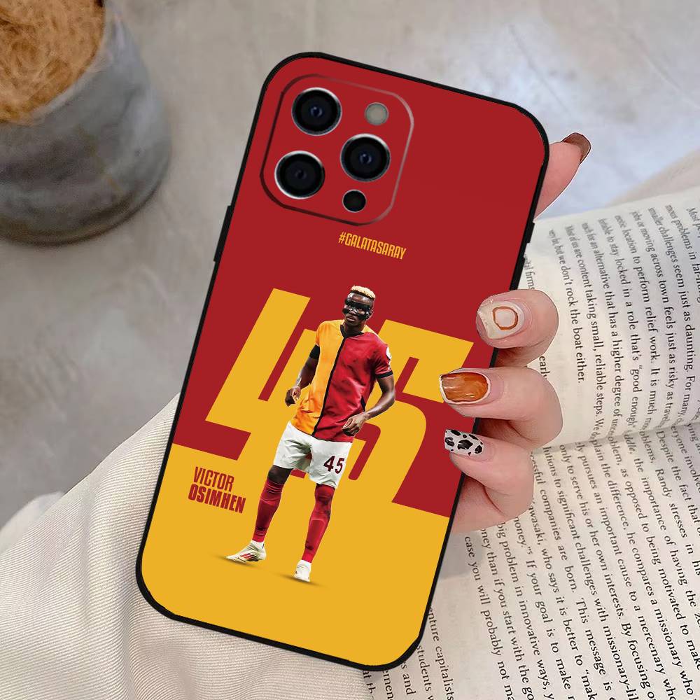 Футбольный V-Victor O-Osimhen Чехол для телефона для iPhone 17,16,15,14,13,12,11 Plus,Pro Max,XS,Мягкий силиконовый черный чехол