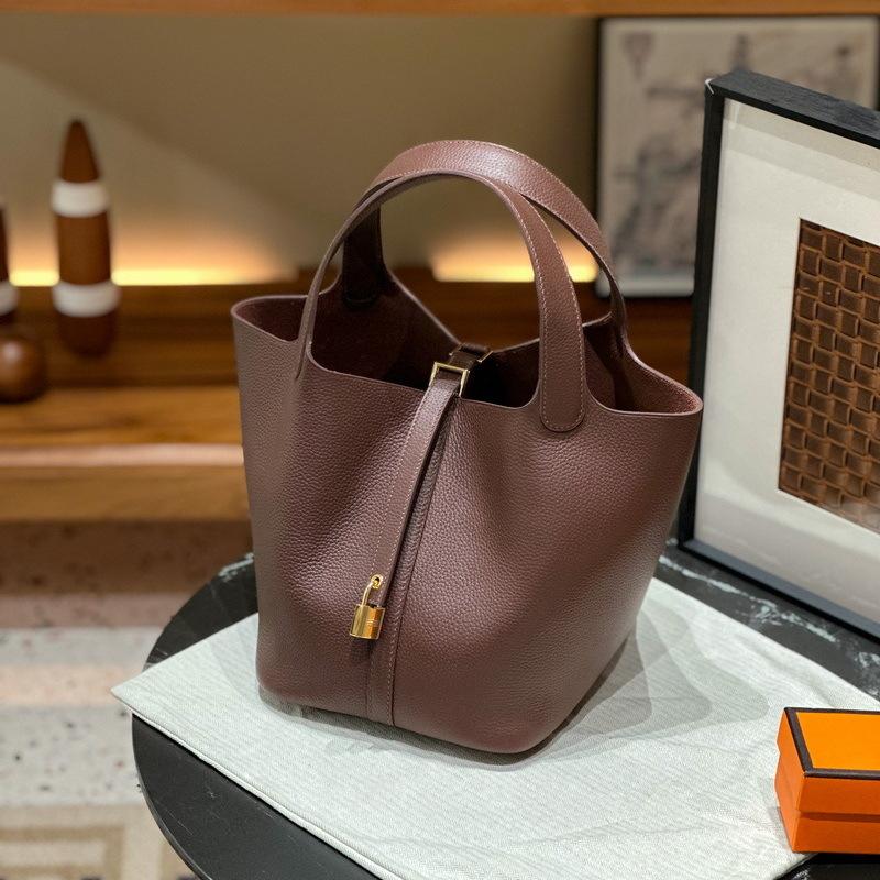 Новая женская сумка из натуральной кожи, кожа TOGO, кожа 1822 см, корзина для овощей, ручная сумка-ведро, Cross Border