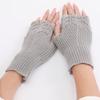 1 пара перчаток для вязания, однотонные, короткие перчатки с половиной пальцев, утолщенные, теплые, удобные, нескользящие перчатки