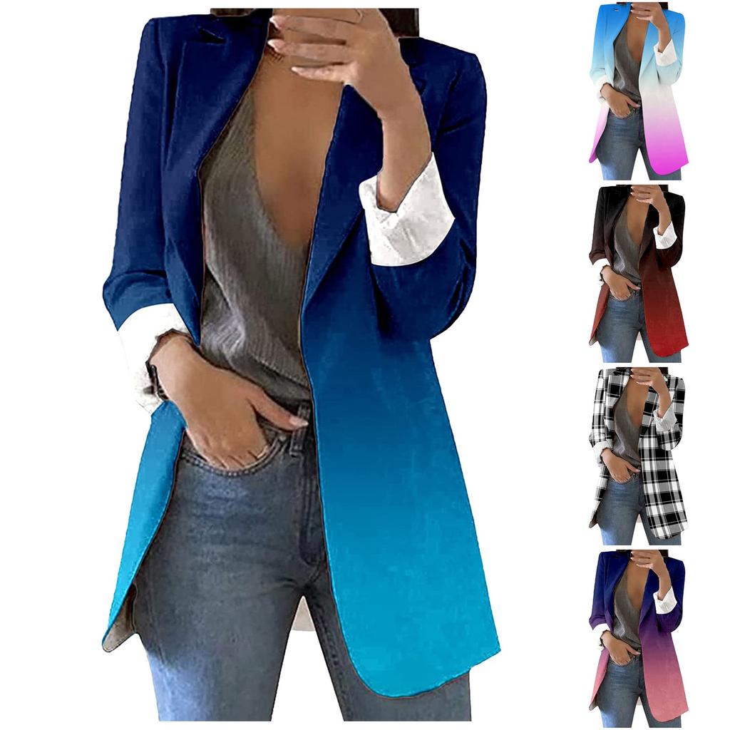 Женская модная куртка с лацканами и принтом, темперамент, повседневный пиджак