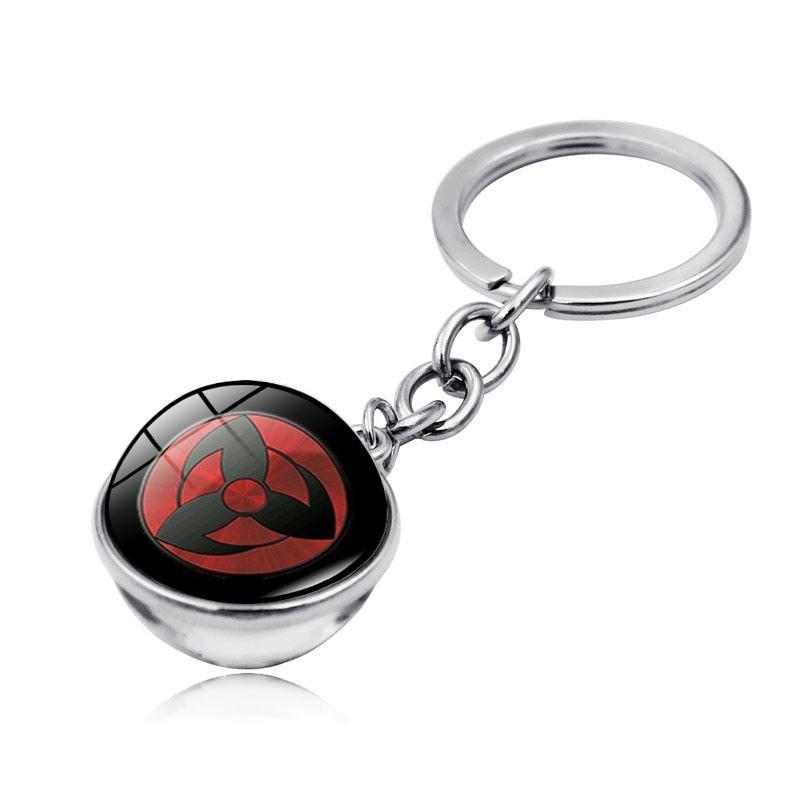 Keychain Sharingan Naruto With Glass Ball Cartoon Style For Memorabilia Anime