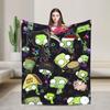Gir Invader Zim Cartoon  Throw Blanket  Flannel Bedspread For Couch Chair Sofa Bed Funny Sofa Bed Cover