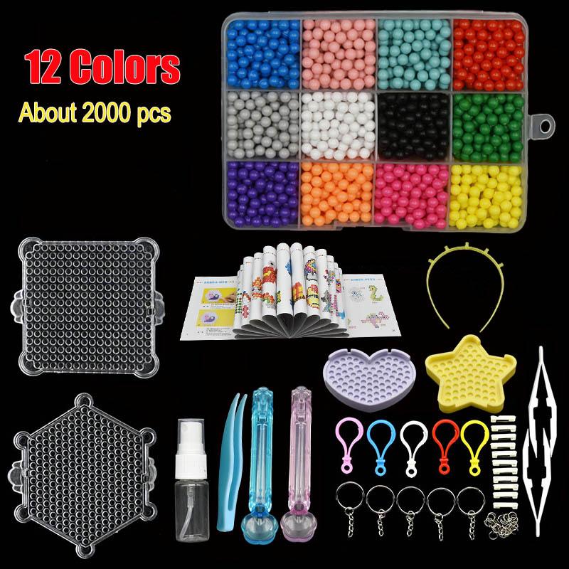 Fuse Beads Kit 3800 Pcs Beads in 24 Colors Unlimited Creativity Starter Kit Magic Mist Beads Children's Puzzle DIY Toys Gifts