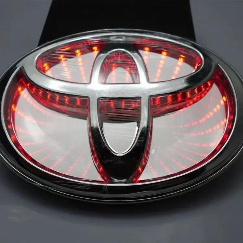 3D Car Front Grille Trunk Logo LED Light Retrofit for Toyota Corolla Reiz PRADO Yaris LANDCRUIS Camry Vios Highlander LVALON FK1