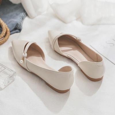 Неустающие ноги весенне-летние одинарные туфли женские универсальные новые с открытой боковой частью, остроносые, на плоской подошве сандалии